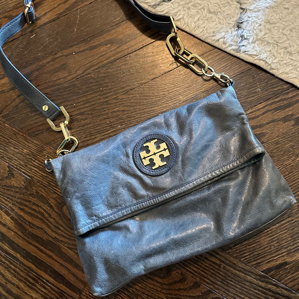 Tory Burch Blue Leather Shoulder Bag